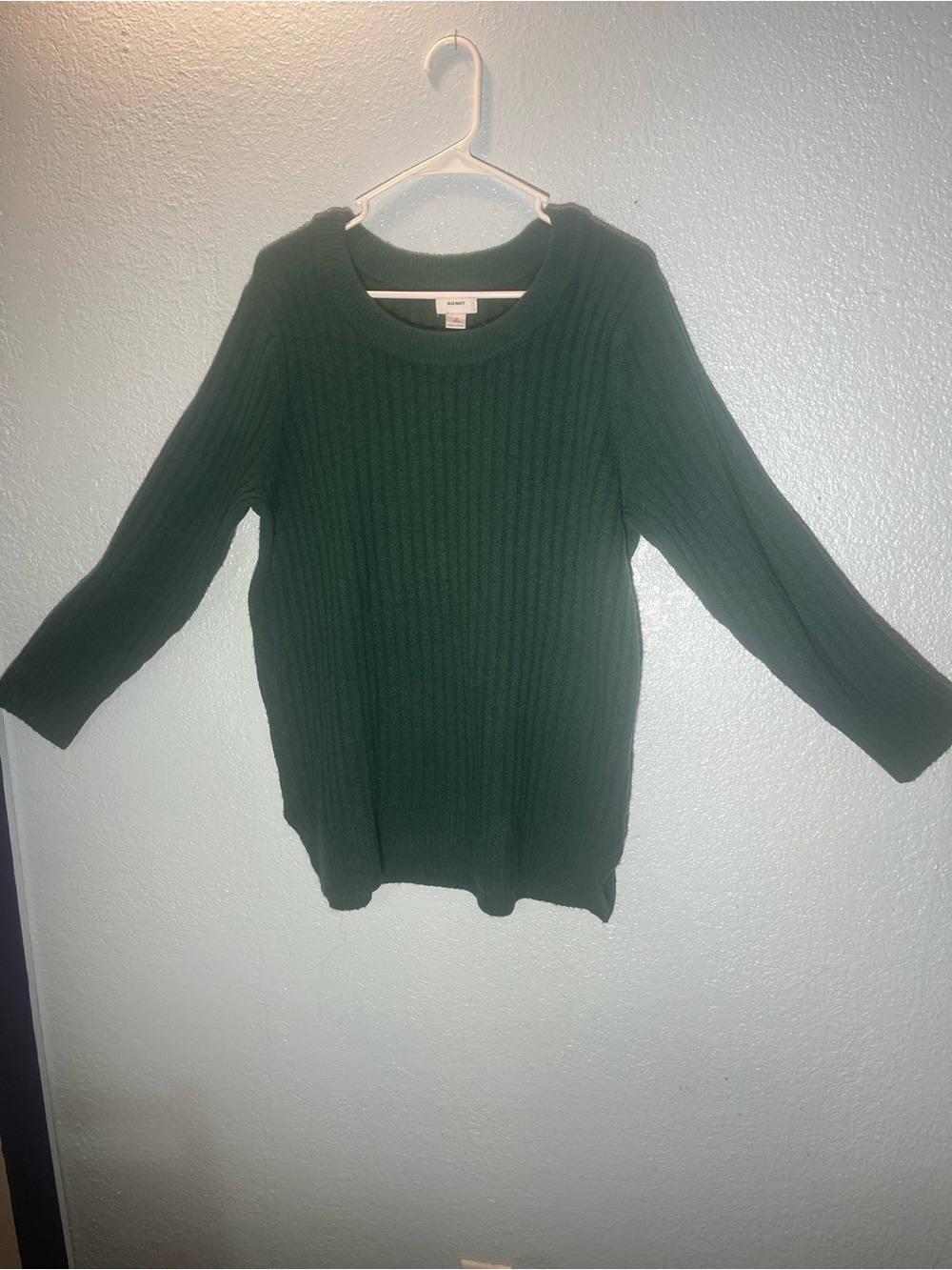 Old Navy Dark Green Ribbed Crewneck Sweater